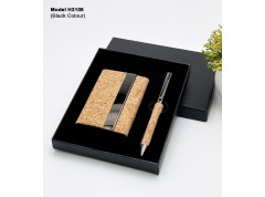 H3108 Premium Cork Pen & Business Card Holder Gift Set