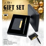 H3109 Premium Business Card Holder & Metal Ball Pen Gift Set 