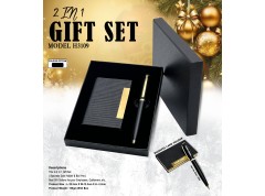 H3109 Premium Business Card Holder & Metal Ball Pen Gift Set