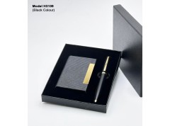 H3109 Premium Business Card Holder & Metal Ball Pen Gift Set