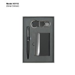 H3112 Premium 3-in-1 Executive Gift Set with Metal Pen, Business Card Holder & Keychain for Corporate Gifting