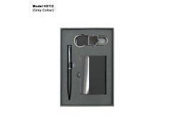 H3112 Premium 3-in-1 Executive Gift Set with Metal Pen, Business Card Holder & Keychain for Corporate Gifting