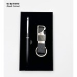 H3115 Premium 2-in-1 Executive Gift Set – Metal Pen & Leather Keychain Bottle Opener