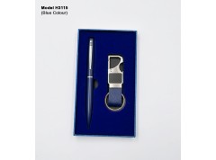 H3115 Premium 2-in-1 Executive Gift Set – Metal Pen & Leather Keychain Bottle Opener