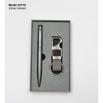 H3115 Premium 2-in-1 Executive Gift Set – Metal Pen & Leather Keychain Bottle Opener