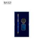 H3116 Premium Metal Pen & Oval Keychain Gift Set for Corporate Gifting & Executive Branding