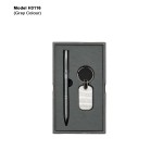 H3116 Premium Metal Pen & Oval Keychain Gift Set for Corporate Gifting & Executive Branding