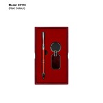 H3116 Premium Metal Pen & Oval Keychain Gift Set for Corporate Gifting & Executive Branding