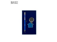 H3117 Premium Metal Pen & House Shape Keychain Gift Set for Corporate Gifting & Brand Promotion