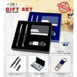 H3128 Premium 4-in-1 Executive Gift Set with Metal Pens, Business Card Holder & Keychain