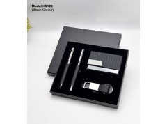 H3128 Premium 4-in-1 Executive Gift Set with Metal Pens, Business Card Holder & Keychain