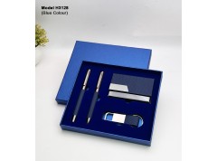 H3128 Premium 4-in-1 Executive Gift Set with Metal Pens, Business Card Holder & Keychain