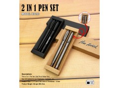 2 IN 1 Ball And Roller Pen Gift Set With Box
