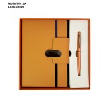 H3139 Premium PU Leather Diary & Metal Pen Gift Set for Corporate Gifting