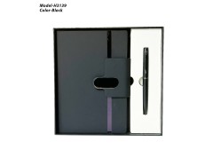 H3139 Premium PU Leather Diary & Metal Pen Gift Set for Corporate Gifting