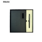 Premium Woven Leather Diary  With Ball Pen Gift Set 