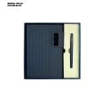 Premium Woven Leather Diary  With Ball Pen Gift Set 