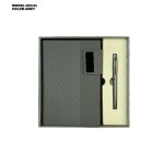 Premium Woven Leather Diary  With Ball Pen Gift Set 