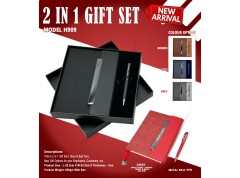 H909 Premium Diary & Metal Ball Pen 2-in-1 Gift Set for Corporate Gifting & Executive Branding