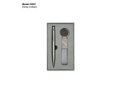 H922 Executive 2-in-1 Metal Pen & PU Keychain Gift Set