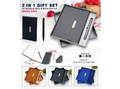 H963 Premium 2-in-1 A5 Notebook Diary & Metal Ball Pen Gift Set for Corporate Gifting