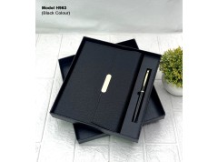 H963 Premium 2-in-1 A5 Notebook Diary & Metal Ball Pen Gift Set for Corporate Gifting