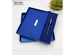 H963 Premium 2-in-1 A5 Notebook Diary & Metal Ball Pen Gift Set for Corporate Gifting