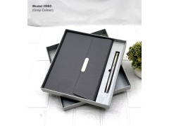 H963 Premium 2-in-1 A5 Notebook Diary & Metal Ball Pen Gift Set for Corporate Gifting