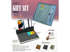 H964 Executive 2-in-1 Notebook & Pen Gift Set with Phone Holder and Sticky Notes