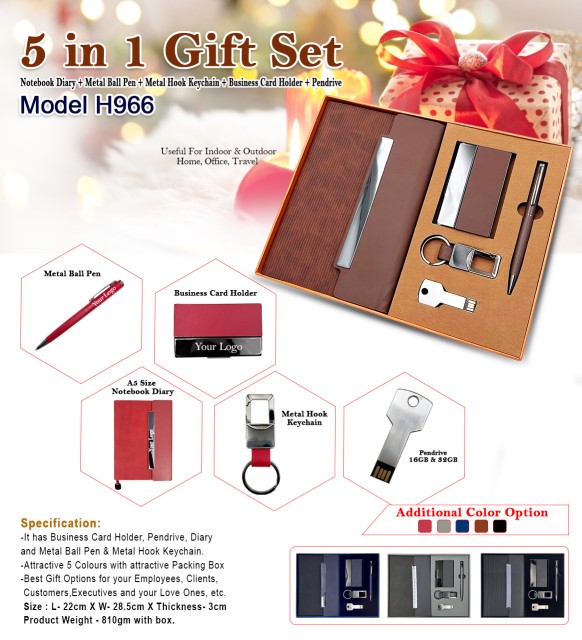 H966 Premium 5 in 1 Executive Gift Set for Corporate Gifting (32GB)