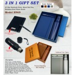 3 in 1 Premium Gift Set – A5 PU Leather Diary, Metal Ball Pen & Stainless Steel Water Bottle
