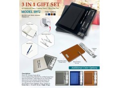 3 in 1 Premium Gift Set – PU Leather Diary, Metal Ball Pen & Laptop Stand