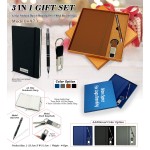 H973 Premium 3-in-1 Executive Gift Set with A5 Notebook, Metal Pen & Metal Hook Keychain for Corporate Gifting