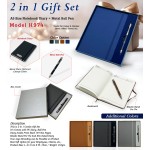 H974 Executive 2-in-1 Corporate Gift Set – A5 PU Leather Notebook Diary & Premium Metal Ball Pen