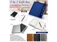 H974 Executive 2-in-1 Corporate Gift Set – A5 PU Leather Notebook Diary & Premium Metal Ball Pen
