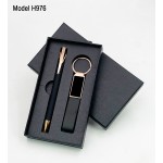 Premium 2 in 1 Gift Set – Metal Keychain with PU Belt & Metal Ball Pen