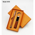 Premium 2 in 1 Gift Set – Metal Keychain with PU Belt & Metal Ball Pen