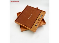 H978 Premium PU Planner Diary & Metal Ball Pen Gift Set for Corporate Gifting and Executive Branding