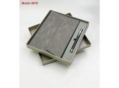 H978 Premium PU Planner Diary & Metal Ball Pen Gift Set for Corporate Gifting and Executive Branding