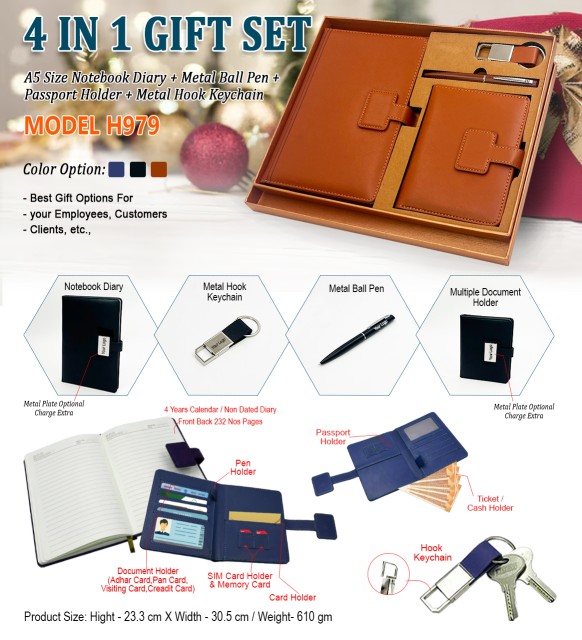 H979 Premium 4-in-1 Executive Gift Set for Corporate Gifting, Employee Rewards & Client Appreciation