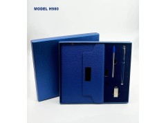 H980 Premium 4-in-1 Executive Gift Set with Diary, Metal Pen & USB Drive for Corporate Gifting