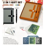 H981 Premium A5 Notebook Diary & Metal Pen Gift Set for Corporate Gifting and Executive Branding