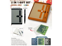 H981 Premium A5 Notebook Diary & Metal Pen Gift Set for Corporate Gifting and Executive Branding