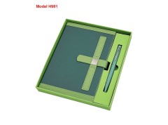 H981 Premium A5 Notebook Diary & Metal Pen Gift Set for Corporate Gifting and Executive Branding