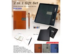 H983 Premium A5 Notebook Diary & Metal Pen Gift Set for Corporate Gifting and Executive Branding