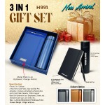 H991 Premium Executive Flask, Diary & Pen Gift Set for Corporate Gifting and Branding