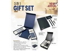 H997 Premium 5-in-1 Corporate Gift Set with A5 Notebook, Dual Pens, Business Card Holder & OTG USB Drive