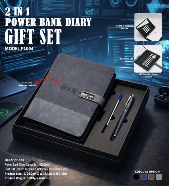 2 IN 1 GIFT SET Power Bank Planner Diary 