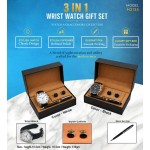 H3135 Premium 3-in-1 Wrist Watch Gift Set with Metal Pen & Cufflinks for Corporate Gifting