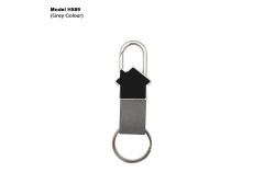 HOME SHAPE METAL HOOK KEYCHAIN